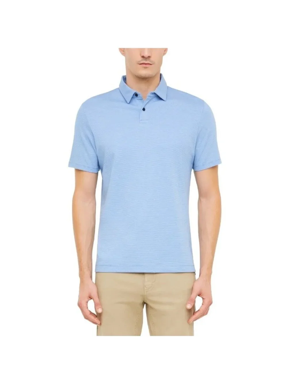 NWT Banana Republic Men's L Blue Polo Shirt Short Sleeve Classic Fit